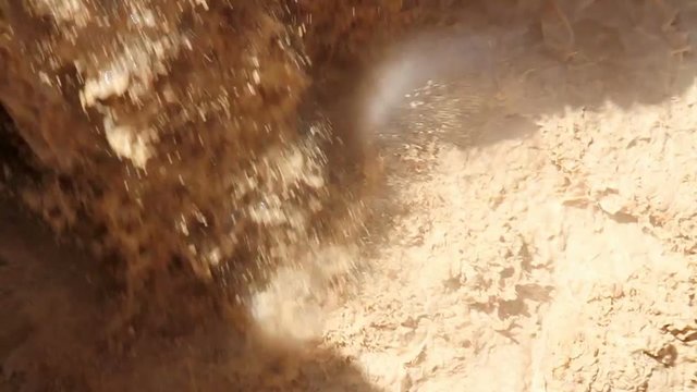 Flash flood in the desert of Nahal Zin Negev