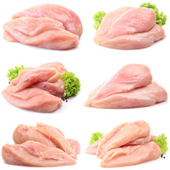 Chicken meat on a white background