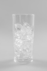 Ice cubes in glass.