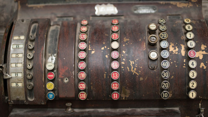 Retro Vintage Cash Register with Keys