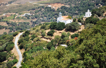 Fototapeta na wymiar Greek Church in Arnas on Greek Island Andros