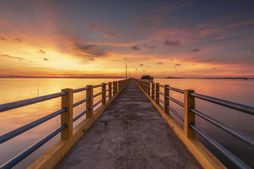 Fototapeta na wymiar Photo Panorama sunset of wonderful bintan Indonesia