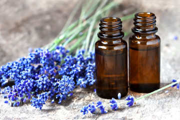 Spa composition with aroma oil and lavender flowers