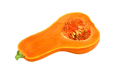 Pumpkin half isolated on white