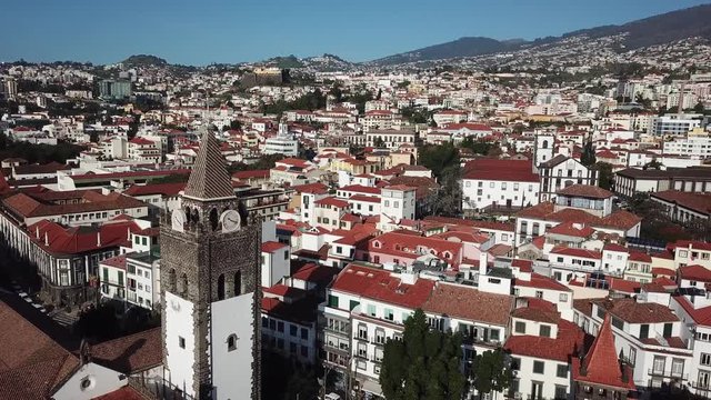 flying over the city
