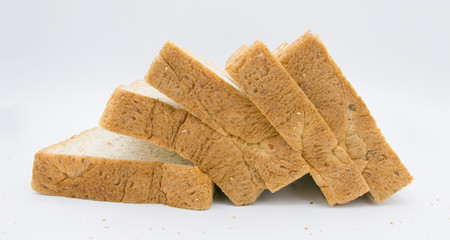 Bread slice isolated on white, clipping path included