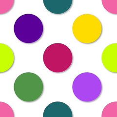 Polka dots seamless pattern. 3d vector background. Retro style print.