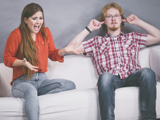 Man and woman having fight