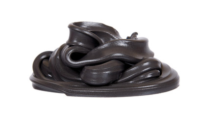 Black slime for kids, transparent funny toy.