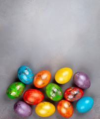 Easter concept wit colorful Easter eggs.