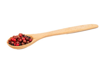 Red pepper peas in spoon