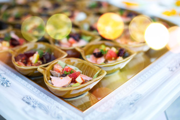 Fusion food in wedding ceremony and wedding docoration