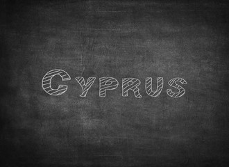 Cyprus written on a blackboard