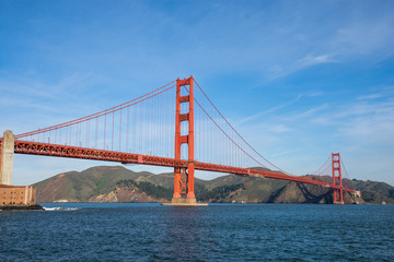 Fototapeta na wymiar Golden Gate Bridge - the most internationally recognized symbols of San Francisco, California and the United States
