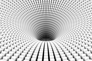 black hole black and white abstract background 3D illustration