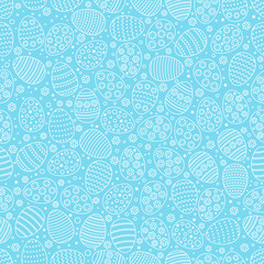 Easter seamless background with eggs. Gift card egg ornament, pattern. Spring season holidays.