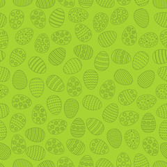 Easter seamless background with eggs. Gift card egg ornament, pattern. Spring season holidays.