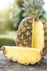 fresh tropical pineapple with background