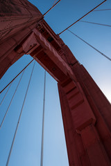 Naklejka premium szczegóły złotej bramy, szczegóły złotej bramy, san francisco. Stany Zjednoczone