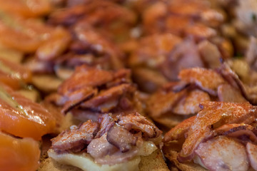 Close up, octopus tapa