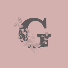 Vector Blooming Floral Initial G Monogram and Logo