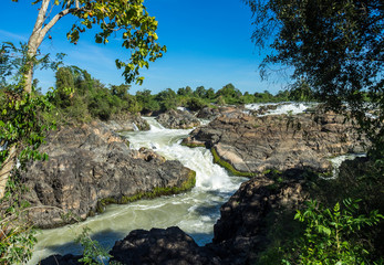 Somphamit Waterfalls or Liphi Waterfalls at Don Khone island in Laos