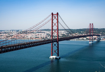 The bridge over the Tagus river in Lisbon. The longest bridge in Europe.