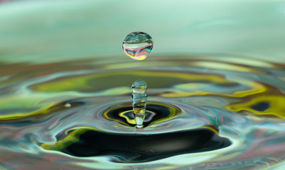 colorful water drop impact