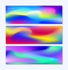 Blurred Gradient Vector Background. Modern abstract brochure, leaflet, flyer, cover, catalog, annual report templates set. Vector illustration for business covers, corporate presentation banners.