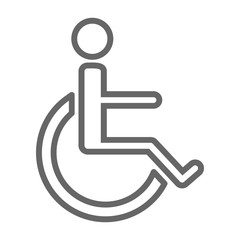 Disabled handicap icon, wheelchair parking sign isolated