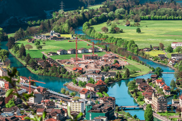 Beautiful Aerial View of Iinterlaken, Switzerland, Europe