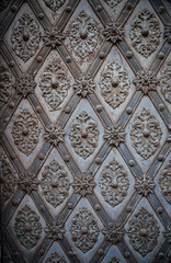 Pattern on an old metal door in Prague