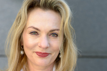 Close up portrait of an attractive blond woman