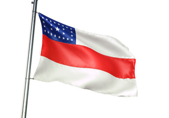 Amazonas state of Brazil flag waving isolated 3D illustration