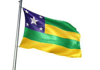 Sergipe state of Brazil flag waving isolated 3D illustration - obrazy, fototapety, plakaty
