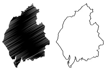 Cumbria (United Kingdom, England, Non-metropolitan county, shire county) map vector illustration, scribble sketch Cumbria map