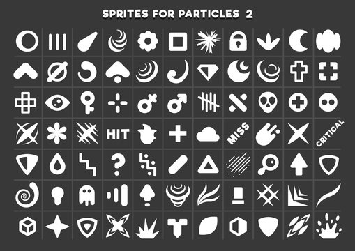 Sprites for particles for creating games. Set 2.