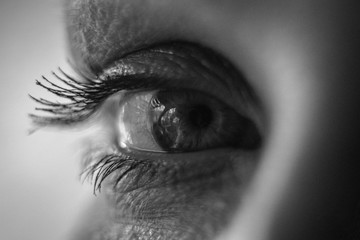 closeup of womans eye