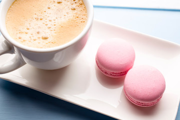 Coffee and macaroons.