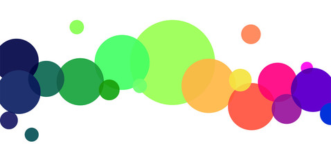 Round abstract white background with color bubbles. Color bubbles frame