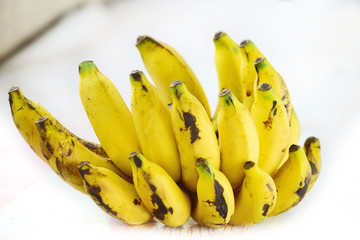 ripe banana with a white background