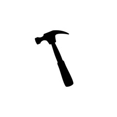 Black carpenter hammer. Handyman, locksmith, joiner claw hammer tool for repair and maintenance.