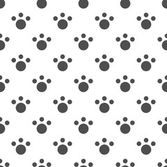 seamless pattern with black animal trace. animal, pet shop ornament.