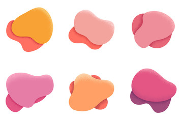 Abstract fluid shape with trendy noise shadows in isolated graphic illustration.