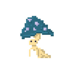 Pixel mushroom character for games and websites