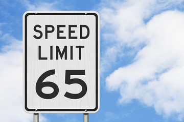 US 65 mph Speed Limit sign