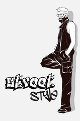 Stylish fashion man. Stylish handsome man in fashion clothes. Sketches on a white background. Vector illustration.