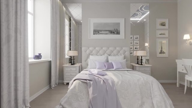 3d render of a bedroom in a classic style