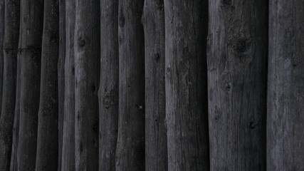 Fototapeta premium wall from tree logs background texture vertical