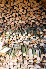 Stack of split firewood